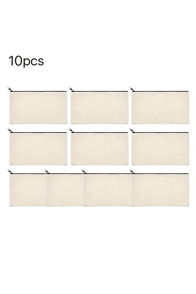 Choice 10pcs 10/20/40PCS Canvas Zipper Bags Multifunctional Blank DIY Craft Pouches Pencil Bags Case Pouch