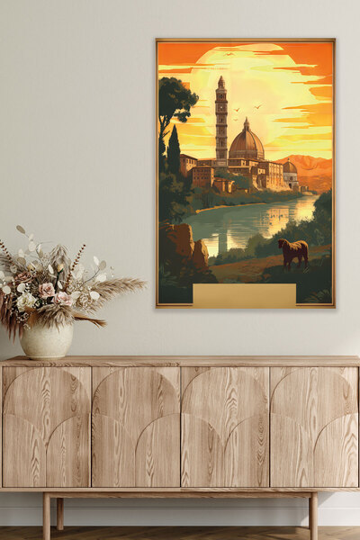 qoeuyl boutique Ζωγραφική αφίσας με θέμα ρετρό Ιταλία Νο: 9 18x27 MDF