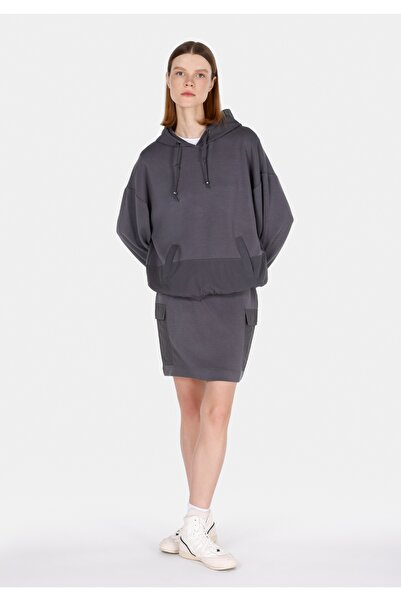 Colin's Hanorac antracit pentru femei, cu glugă, cu croială normală