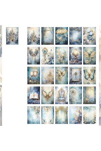 Choice S21186-2 50pcs/pack 6 Styles Retro Dreamy Material Paper Alice'S Illusion Scrapbook Background DIY D