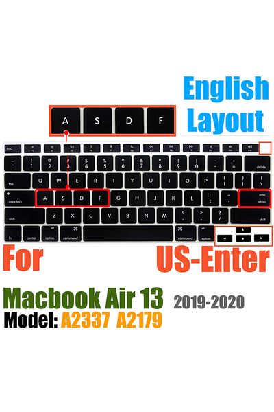 Choice US Egnlish A2337 Keyboard Cover For MacBook Air 13 inch 2022 2021 2020 Release A2337 M1 A2179 with T