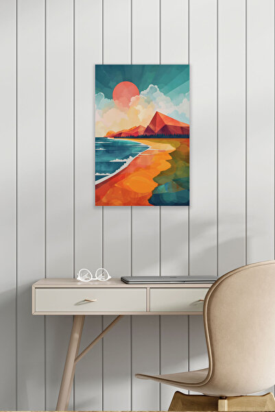 qoeuyl boutique Ελαιοχρωματισμός με ρετρό θέμα τοπίου Νο: 18 18x27 MDF Ξύλινη...