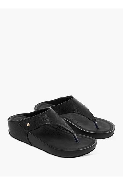 Flora Bella by Shoexpress Flora Bella Textured Slip-On Comfort Sandals with Wedge Heels