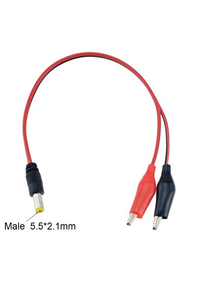 Choice موصل قابس طاقة تيار مستمر بمشبك تمساح ذكر من YTDMEN، طوله 25 سم، سلك ا...