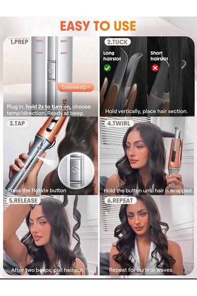SHEGLAM Hair Curling Iron Auto Curler 32 mm
