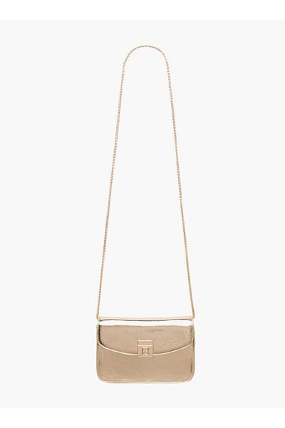 Flora Bella by Shoexpress Flora Bella Metallic Crossbody Bag with Magnetic Closure and Chain Strap