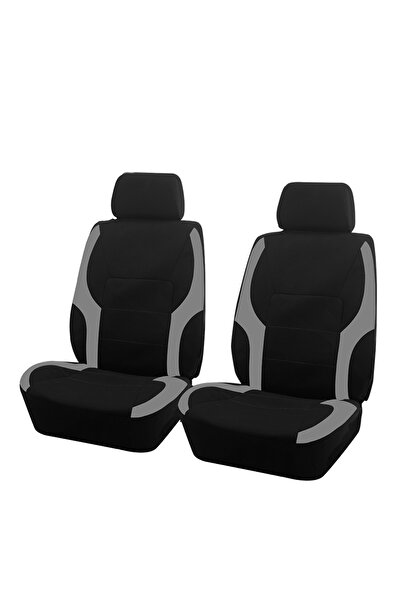Choice Gray 2 Front seat Universal Polyester Car Seat Covers Sporty Design Fi...
