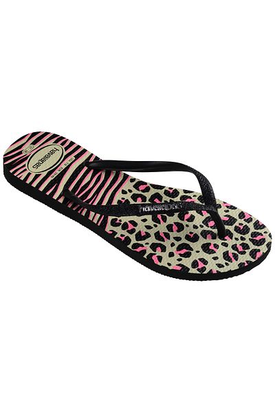 Havaianas Slim Animals Mix Black Women's Slippers