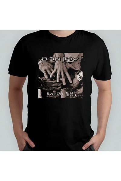 Pixxa Μπλουζάκι Bon Jovi Crew Neck 100% βαμβακερό - Μοντέλο 2