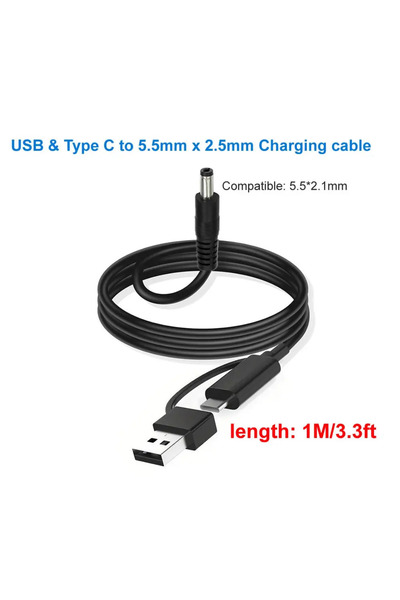 Choice كابل تيار مستمر (100 سم) كابل طاقة USB / Type C إلى تيار مستمر 10 مقاب...