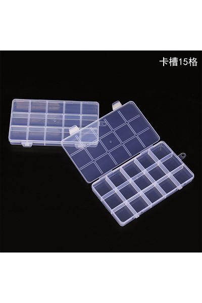Choice 15 Grids 15 24 28 Grid Transparent Fixed With Slot Beaded Anti-string Grid Plastic Storage Box Jewel