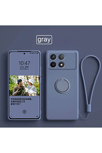 Choice For POCO X6 Pro GRAY Case For Poco X6 Pro Case Liquid Silicone Ring St...