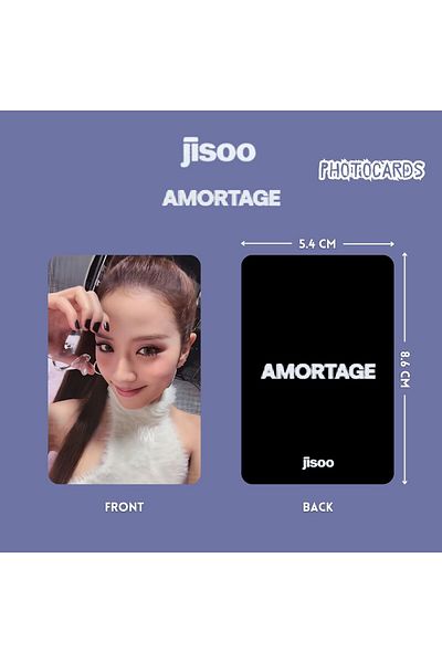 Kpop Dünyasi Blackpink Jisoo'Amortage' Photocard Set Dark White