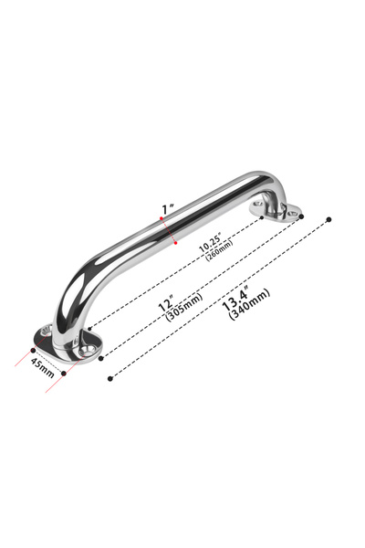 Choice 12 inchs high-quality Stainless Steel 9“ 12“ 16” Grab Handle Handrail Polished Boat / RV / Bath Boat
