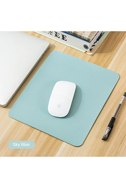 Choice 19x23cm Sky Blue Small PU mouse pad Non-Slip Gaming Desktop Mouse Pad Waterproof Anti-Scratch Easy T