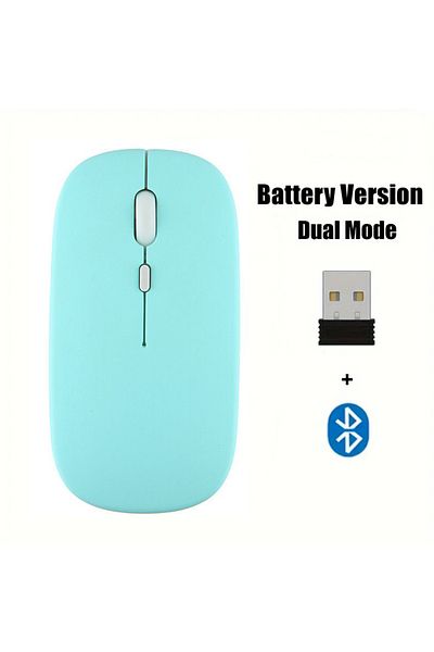 congdi Green Portable Wireless Mouse Bluetooth-compatible 2.4GHz Dual Modes Computer Mice with Nano Receive