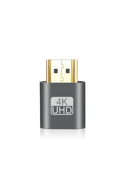 Kebidumei None Grey Vga Virtual Display Adapter Hdmi-compatible 1.4 Ddc Edid Dummy Plug Headless Ghost Display