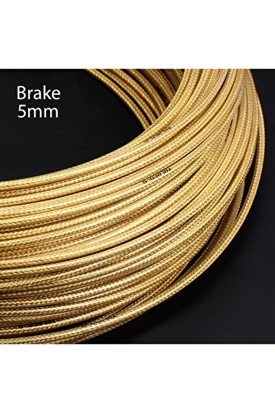 Choice كابل فرامل الدراجة الجبلية بطول 3 أمتار و5 مم من الذهب، خط نسج أنبوب غ...