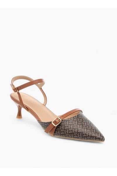 Flora Bella by Shoexpress Flora Bella Solid Mules with Pin Buckle Closure and Kitten Heels