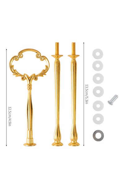 Choice Gold Zinc Alloy Fruits Cake Trays Stand Holder 3 Layer Big Tray Silicone Molds for DIY Epoxy Resin C