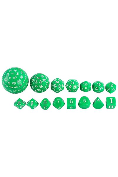 Choice1 green Polyhedral Dice Set DND Cubes POP D3-D100 Acrylic Dice Sets 15 ...