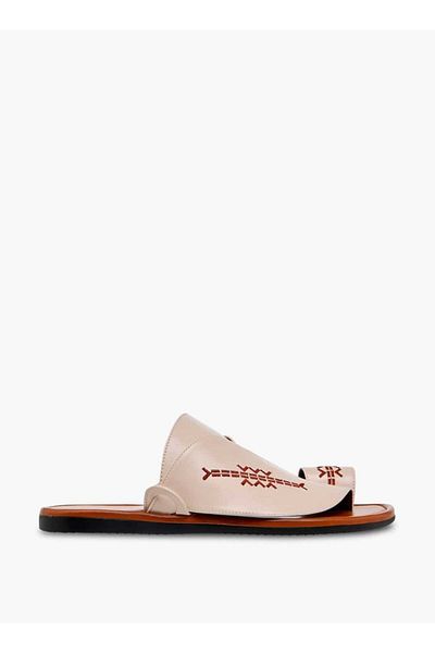 LBL by Shoexpress Embroidered Slip-On Arabic Sandals with Toe Loop