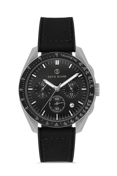 DAVID GUNER Men's Wristwatch with Black Dial Polycarbonate Coated - Dg-8627Gd-Y9