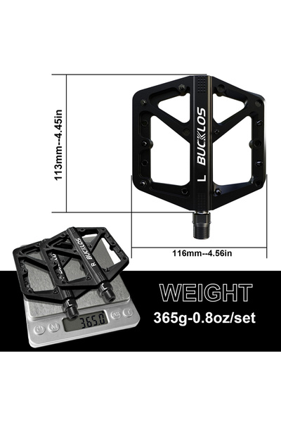 BUCKLOS دواسات BUCKLOS السوداء ذات المحمل DU، منصة دواسة دراجة من النايلون ال...