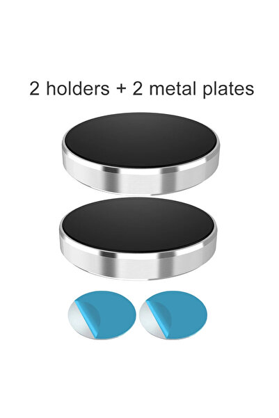 Choice1 2pcs Silver Magnetic Car Phone Holder Universal Car Phone Stand for i...