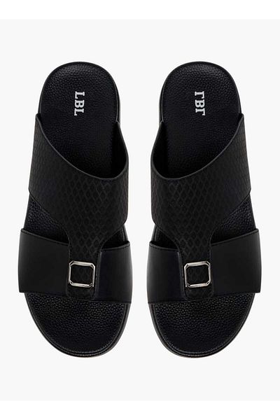 LBL by Shoexpress Textured Slip-On Sandals with Metallic Detail
