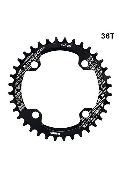 riderace 36T Black RIDERACE Bicycle Crank Chainring 104BCD Round Shape Narrow Wide 32T/34T/36T/38T Mountain B