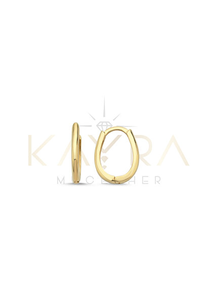 Kayra Mücevher Sade Altın Küpe AHK111