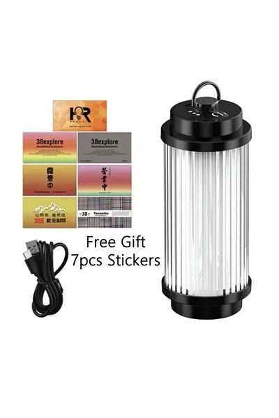 Choice مصباح خيمة خارجي أسود 38-KT 38 Light 38 Explore USB قابل لإعادة الشحن للتخييم بقوة 3000 مللي أمبير في الساعة
