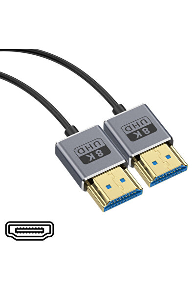 Choice كابل HDMI 2.1 محوري مستقيم بطول 1.2 متر، سرعة فائقة 48 جيجابت في الثانية، سلك HDMI رفيع للغاية بقطر 2.5 مم،