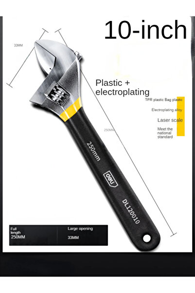 choice2 Deli DL120010 DELI Adjustable Wrench Universal Spanner Dip Plastic Ca...