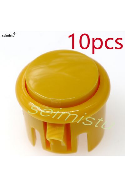 Choice 10 قطع - 30 مم - أصفر 10 قطع زر ضغط أركيد، وحدة تحكم سانوا هيتاشي، نيو جيو، عصا تحكم أركيد، اصنعها بنفسك