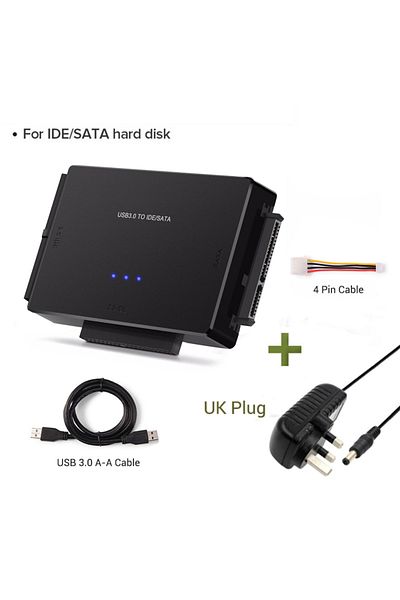 congdi 100cm UK Adapter USB 3.0 to SATA IDE Hard Disk Adapter Converter Cable for 3.5 2.5 inch HDD/SSD CD D