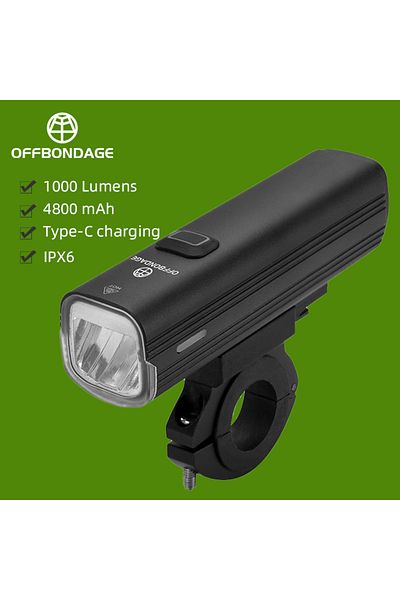 OFFBONDAGE HR3-1000 OFFBONDAGE Bike Front Light Rainproof USB Rechargeable Bicycle Light 1000LM Cycling Headlig