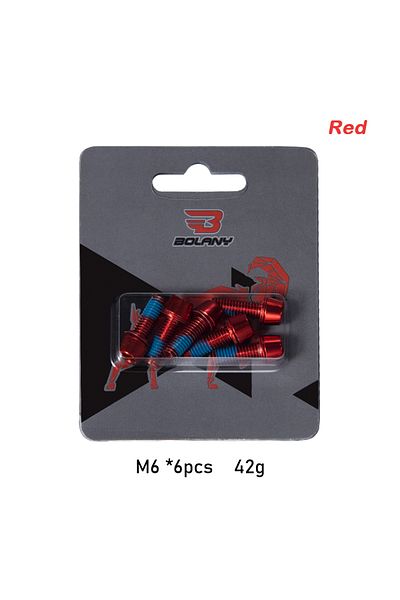 Choice M6 Red BOLANY 6pcs Bicycle Stem Colorful Screws M5/M6*18mm Handlebar Riser Bolts Colorful Ultralight