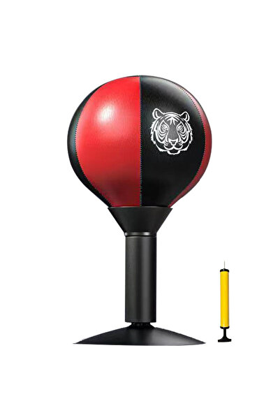 APWIKOGER طاولة ملاكمة من النوع A باللون الأسود والأحمر مع كرة ملاكمة مع كوب شفط قوي للأطفال والكبار