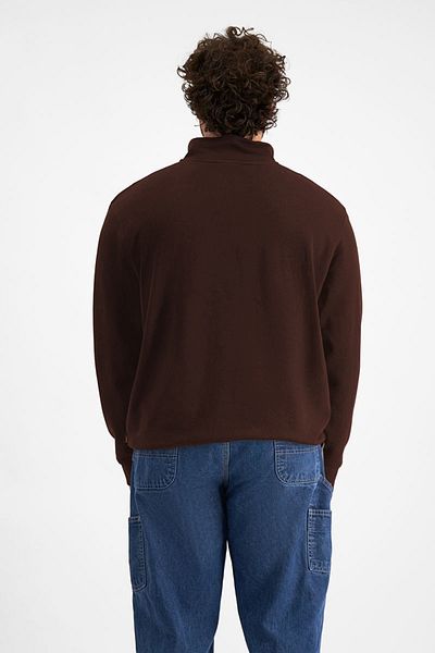 BayBayan Ανδρικό φούτερ Unisex Basic Stand Collar με μισό φερμουάρ