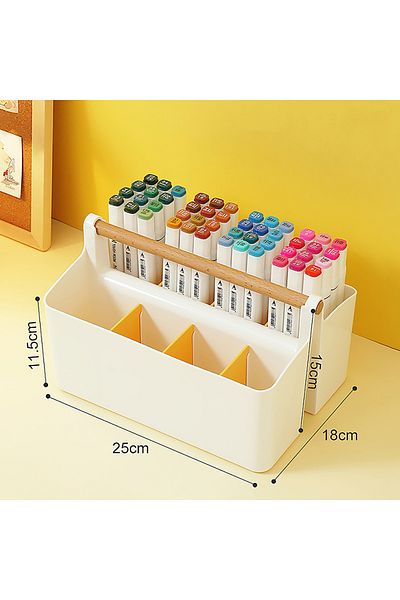 Choice A6 1pc Multifunctional Storage Holder School Office Portable Pen Holder Storage Box Large Capacity D
