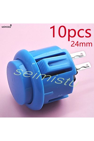 Choice 10pcs-24mm--blue Arcade Push Button, Sanwa Hitachi Controller, Neo Geo, Nintendo Joystick, DIY Kit,