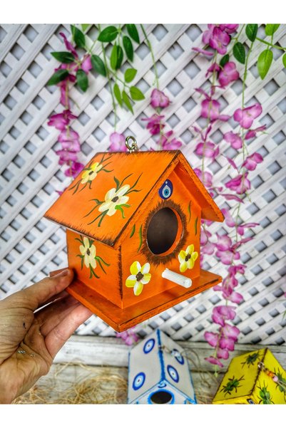 Home 2 handmade wooden birdhouses, 12×12×12×12cm, small birdhouse, for garden balcony decor