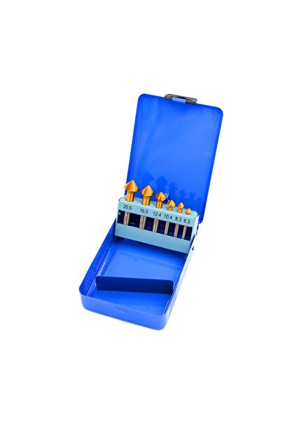 Choice1 Gold 6pcs/Box 6.3-20.5mm Chamfering End Mill Cutter 3 Flute Round sha...