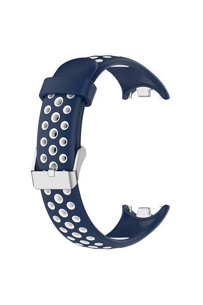 Choice deep blue-white Silicone Watch Strap For Xiaomi Band 9 8 Two-Color Breathable Smart Watchband Replac