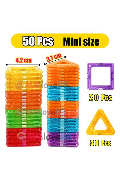 Choice1 mini size 50pcs Magnetic Building Blocks Big Size and Mini Size DIY Magnets Toys for Kids Designer C