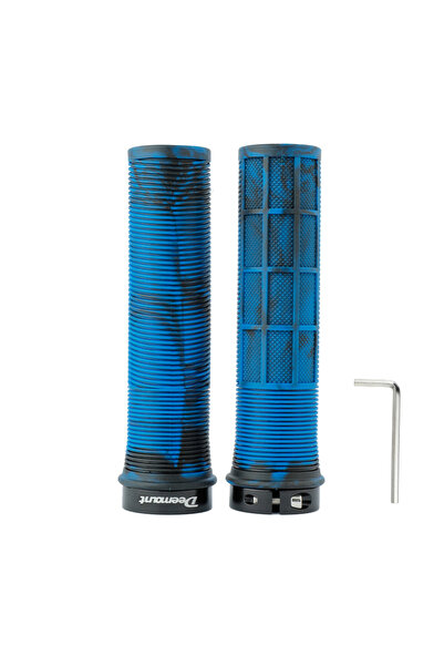 Choice Black Blue Deemount TPR Bicycle Handlebar Grips Anti-skid Bar End Comf...