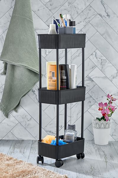 VİP LİFE HOME Vlh-easy 3 επιπέδων ράφι πολλαπλών χρήσεων Οργανωτής οργάνωσης μπάνιου και κουζίνας (ΜΕ ΤΡΟΧΟΣ)