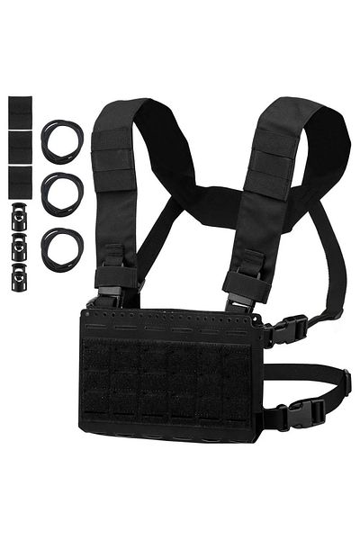 Choice Black MOLLE MK5 Chest Rig SS MKV Micro Fight Chassis Placard Hook Loop Airsoft Magazine Pouch Tactic